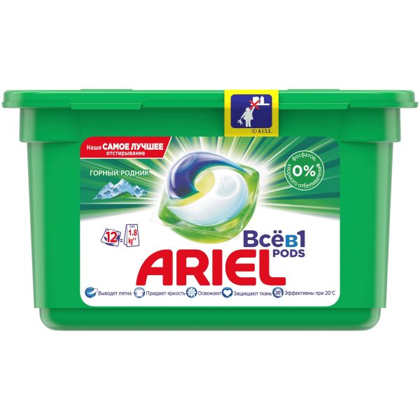 Средства для стирки ARIEL, Капсулы для стирки Ariel Все в 1 Горный родник 12x25.2 г
Средства для стирки ARIEL, Капсулы для стирки Ariel Все в 1 Горный родник 12x25.2 г