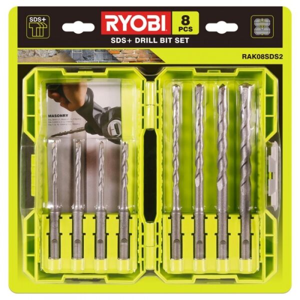 Оснастка для инструмента Ryobi, Набор буров Ryobi RAK08SDS2 (5132004209) 8 предметов
Оснастка для инструмента Ryobi, Набор буров Ryobi RAK08SDS2 (5132004209) 8 предметов