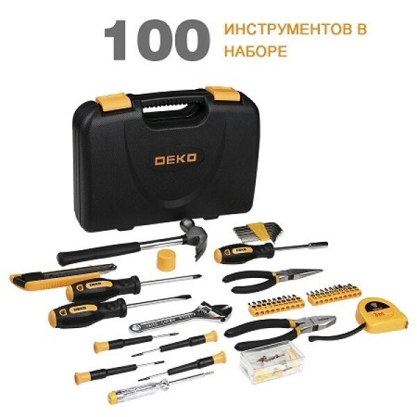 Набор инструмента и оснастки Deko TZ100 (065-0221),100 предметов Набор инструмента и оснастки Deko TZ100 (065-0221),100 предметов