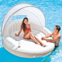 Надувной круг-шезлонг со сьемным навесом INTEX Canopy Island 58292EU Надувной круг-шезлонг со сьемным навесом INTEX Canopy Island 58292EU