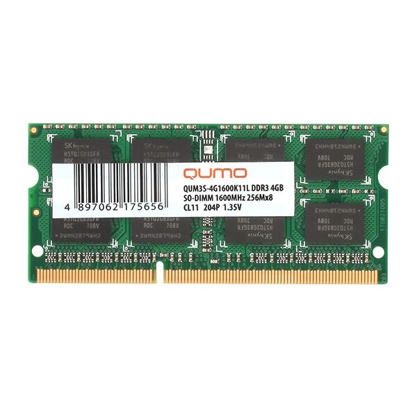

Оперативная память QUMO, Оперативная память QUMO 8GB DDR3 SODIMM QUM3S-8G1600C11L