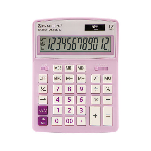 Калькулятор BRAUBERG Extra Pastel-12-PR 250489 (сиреневый)