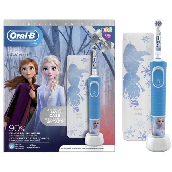 

Зубные щетки и ирригаторы Oral-B, Электрическая зубная щетка Braun Oral-B Kids Frozen D100.413.2KX