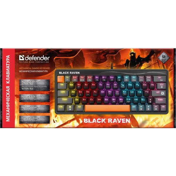 

Клавиатуры DEFENDER, Клавиатура Defender Black Raven GK-417 (45417)