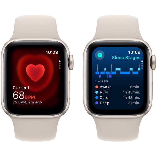 Смарт-часы Apple Watch SE 2024 GPS 40mm Starlight MXEF3LL/A (силиконовый ремешок S/M) Смарт-часы Apple Watch SE 2024 GPS 40mm Starlight MXEF3LL/A (силиконовый ремешок S/M)