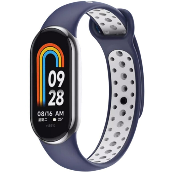 Ремешок Bingo Sport для Xiaomi Mi Band 8 Синий с белым