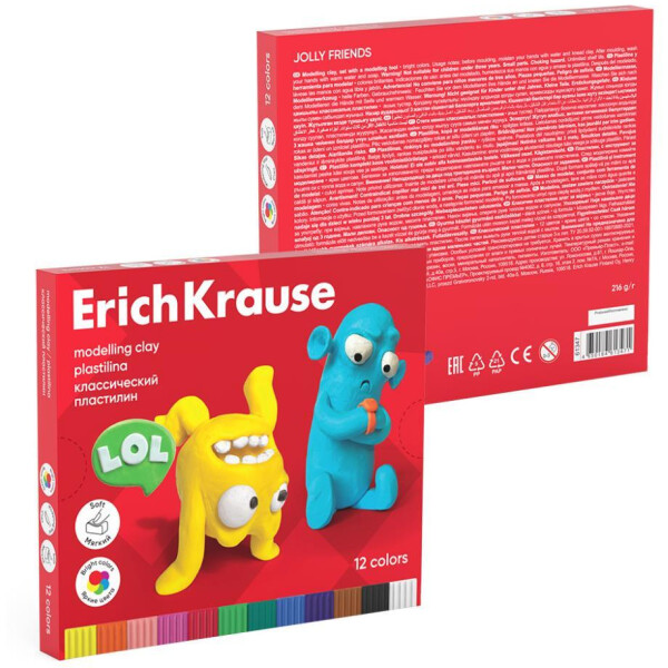 Пластилин Erich Krause Jolly Friends 61347 (12 цв) Пластилин Erich Krause Jolly Friends 61347 (12 цв)