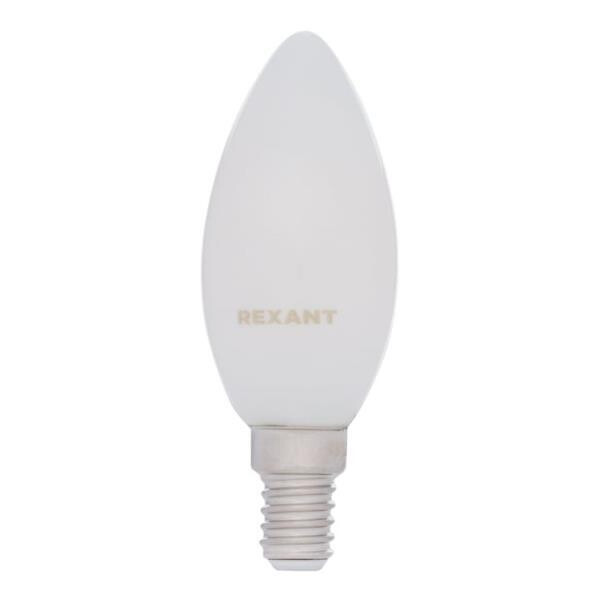 Лампа филаментная REXANT 604-096 Свеча CN35 9,5Вт 915Лм 4000K E14 матовая колба