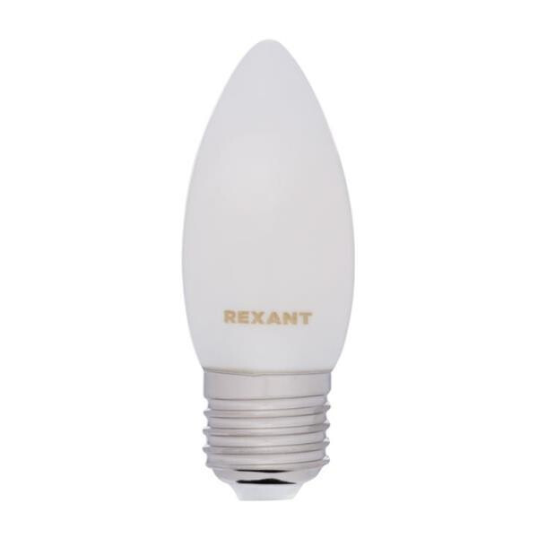 Лампа филаментная REXANT 604-097 Свеча CN35 9,5Вт 915Лм 2700K E27 матовая колба