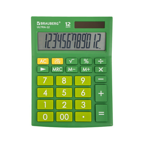 Калькулятор BRAUBERG Ultra 12-GN 250493 (зеленый)