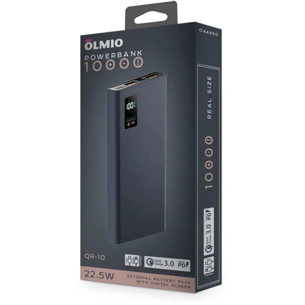 Внешний аккумулятор OLMIO QR-10 10000mAh (серый)
