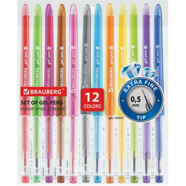 Ручки гелевые BRAUBERG DIAMOND 143377