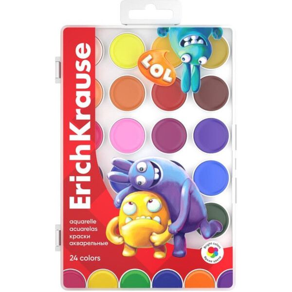 Краски акварельные Erich Krause Jolly Friends 61368 (24 цв)