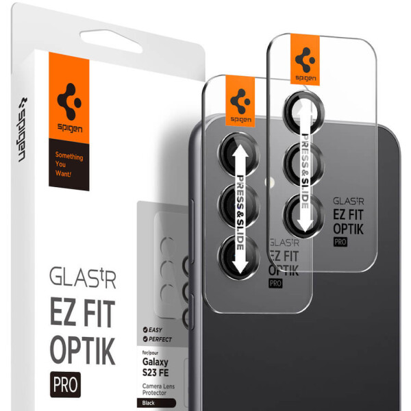 Защитное стекло Spigen Optik TR EZ Fit camera protector для Samsung Galaxy S23 FE AGL06987 (2шт)
