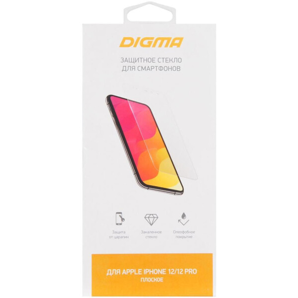 Защитное стекло Digma для Apple iPhone 12/12 Pro (DGG1AP12PA)