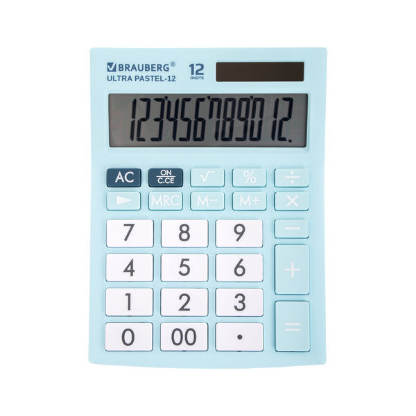 Калькулятор BRAUBERG Ultra Pastel-12-LB 250502 (голубой)