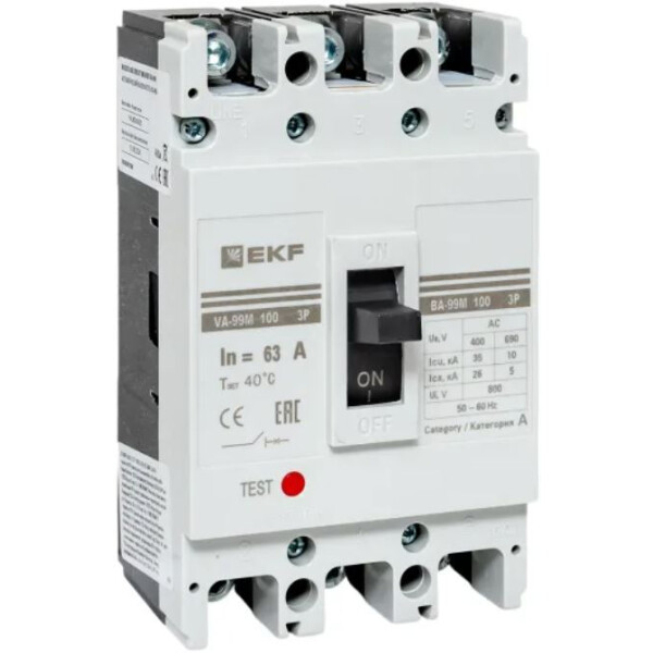 Выключатель автоматический EKF ВА-99М 100/63А 3P 35кА