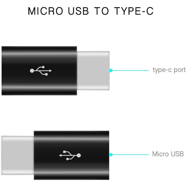 Переходник BINGO microUSB на Type-C (черный) Переходник BINGO microUSB на Type-C (черный)