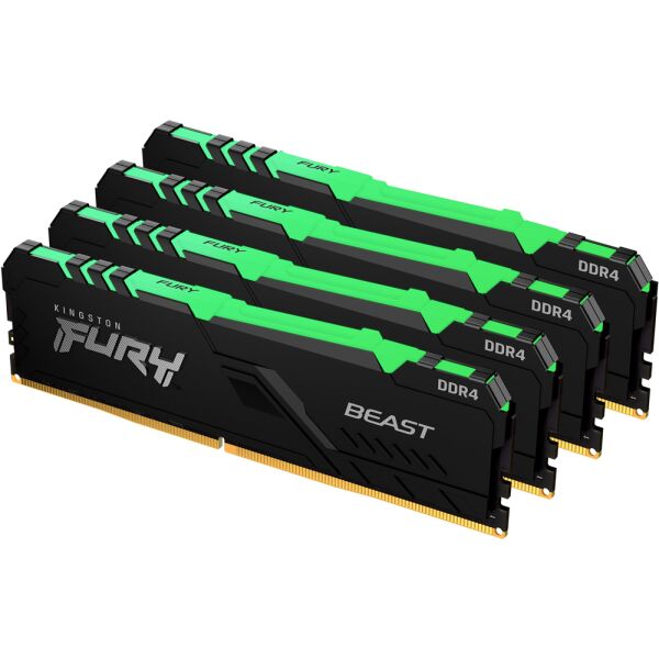 

Оперативная память Kingston, Оперативная память Kingston FURY Beast RGB 4x8GB DDR4 PC4-28800 KF436C17BBAK4/32