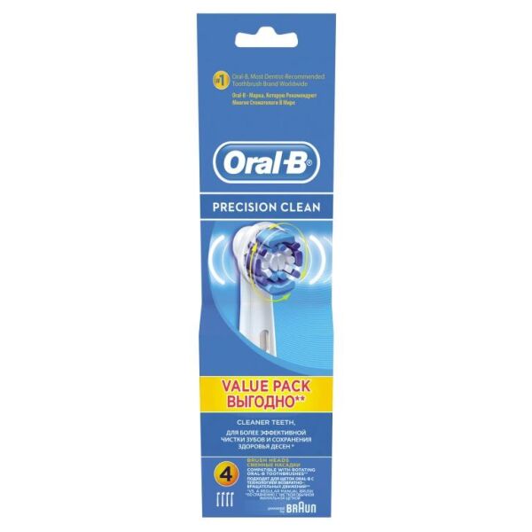

Насадки для зубных щеток и ирригаторов ORAL-B, Сменная насадка Braun Oral-B Precision Clean EB20 4 шт