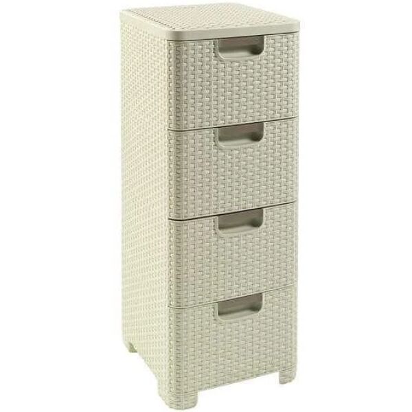 

Товары для хранения CURVER, Комод Curver X4 Style Rattan Drawer (кремовый)