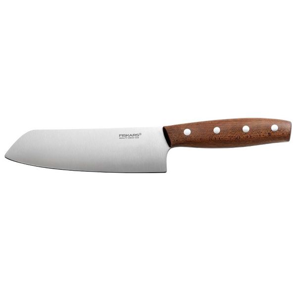 

Ножи, ножницы, ножеточки FISKARS, Нож Сантоку Fiskars Norr 16см 1016474