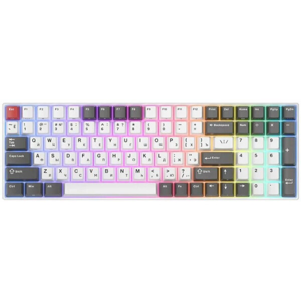 Клавиатура Royal Kludge RK100 Grey/Red/White (Brown switch)