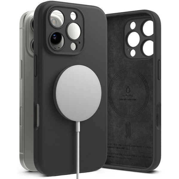 Чехол RINGKE SILICONE MAGNETIC MAGSAFE для IPHONE 16 PRO MAX BLACK