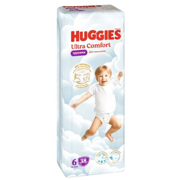 Трусики-подгузники HUGGIES Ultra Comfort Boy Mega 6 (38 шт)