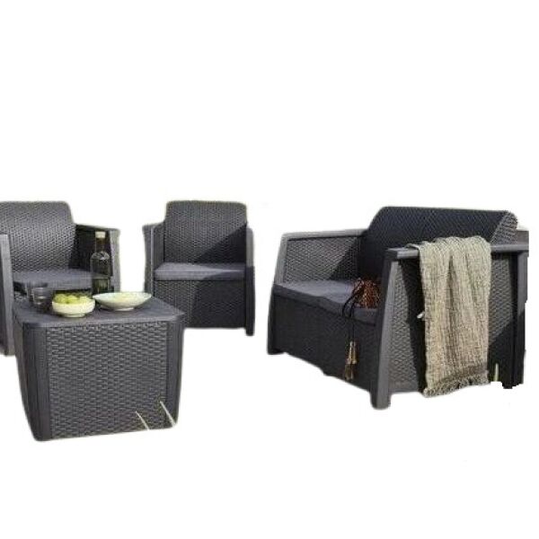 

Мебель для туризма и отдыха Keter, Набор мебели Keter New Kansas set (графит) 245902