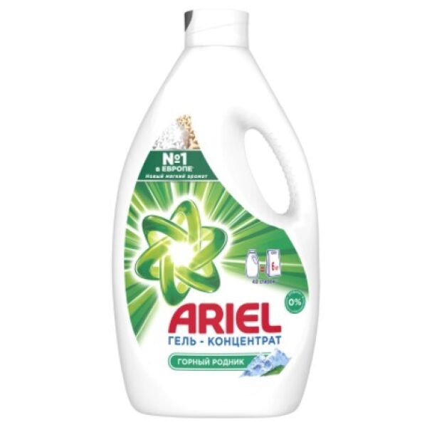 

Средства для стирки ARIEL, Гель для стирки Ariel Горный Родник 2.6 л (40 стирок)