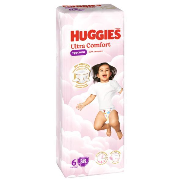 Трусики-подгузники HUGGIES Ultra Comfort Girl Mega 6 (38 шт)