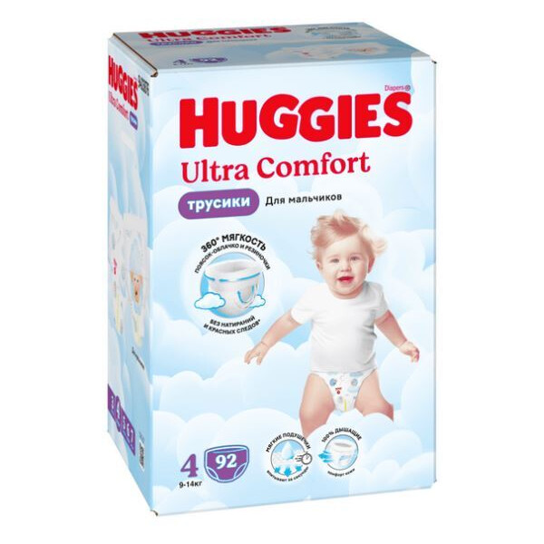 Трусики-подгузники HUGGIES Ultra Comfort Boy Box 4 (92 шт)