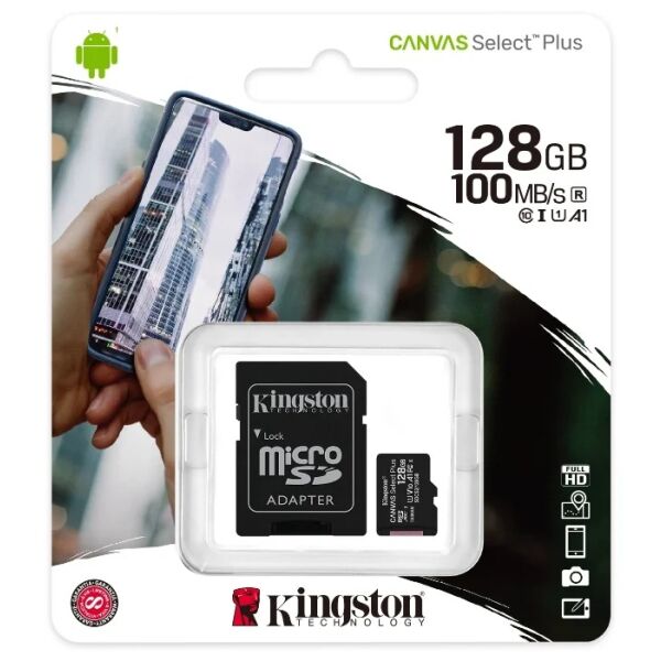 Карта памяти Kingston Canvas Select Plus microSDXC 128Gb (SDCS2/128GB) Карта памяти Kingston Canvas Select Plus microSDXC 128Gb (SDCS2/128GB)