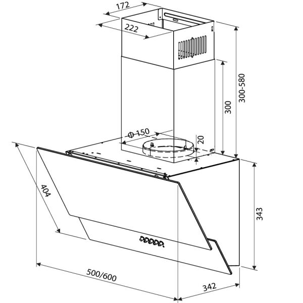 Вытяжка HOMSair Saturn Push 60 Glass (белый)