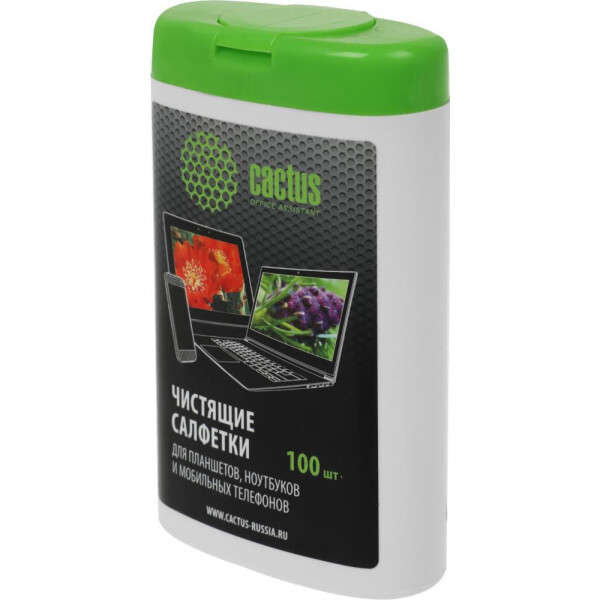 Салфетки Cactus CS-T1005 для планшетов и смартфонов, 100шт Салфетки Cactus CS-T1005 для планшетов и смартфонов, 100шт