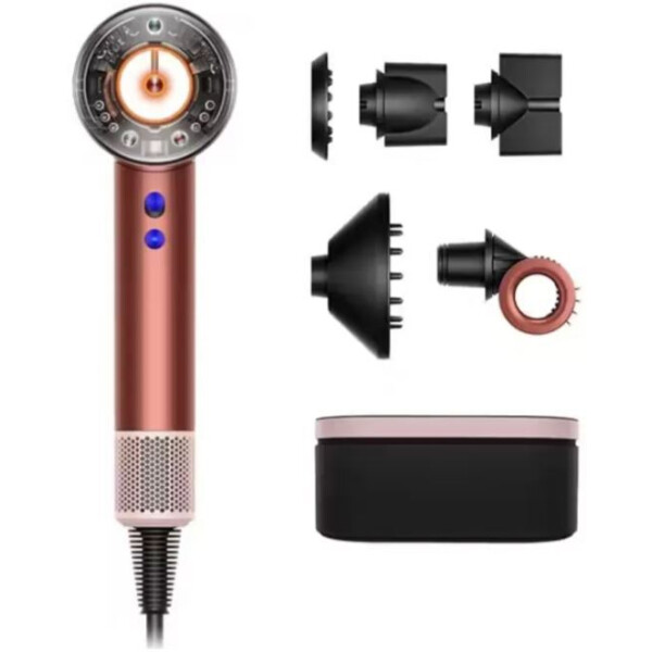Фен Dyson HD16 Supersonic Nural (клубнично-бронзовый/розовый румянец) + переходник Red Line BS-01