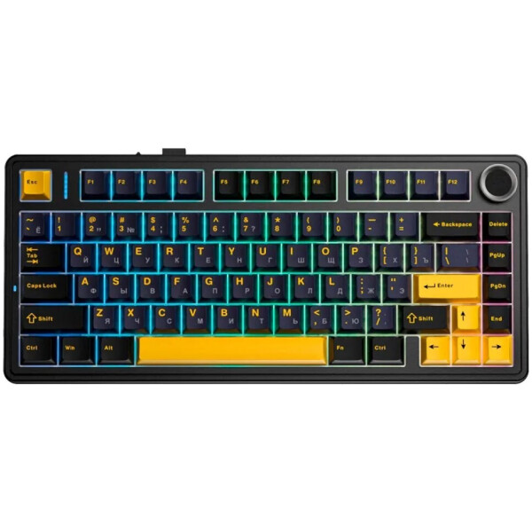 Клавиатуры AULA F75 (черный/темно-синий/оранжевый, Gray Switches)
