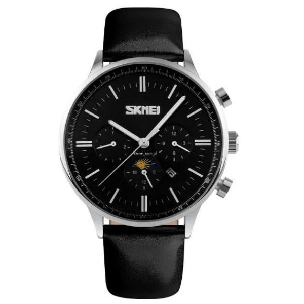 

Часы наручные SKMEI, Наручные часы Skmei 9117CL (серебристый корпус, черный ремень)