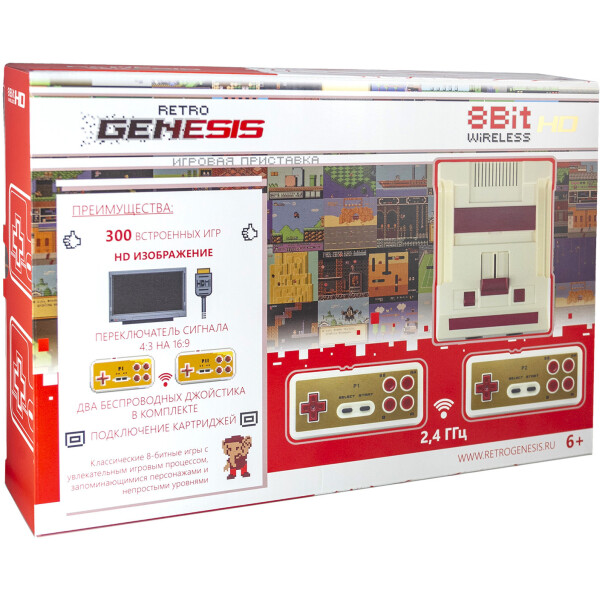 Игровая приставка Retro Genesis 8 Bit Wireless HD (2 геймпада, 300 игр) Игровая приставка Retro Genesis 8 Bit Wireless HD (2 геймпада, 300 игр)