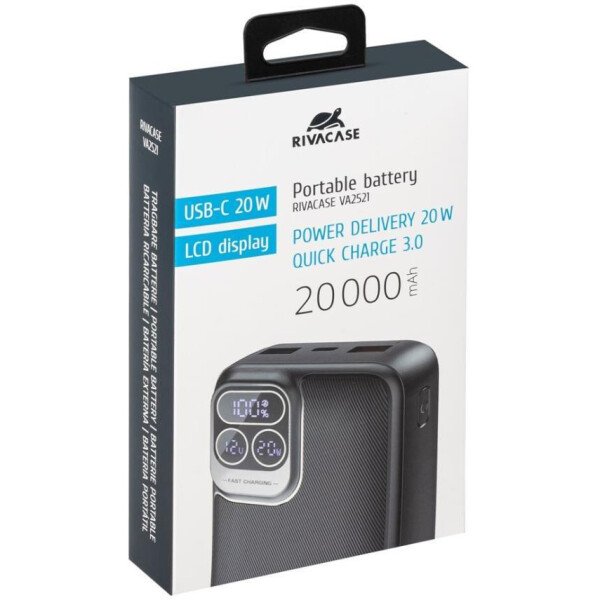 Внешний аккумулятор с дисплеем RIVACASE VA2521 20000mAh (черный) Внешний аккумулятор с дисплеем RIVACASE VA2521 20000mAh (черный)