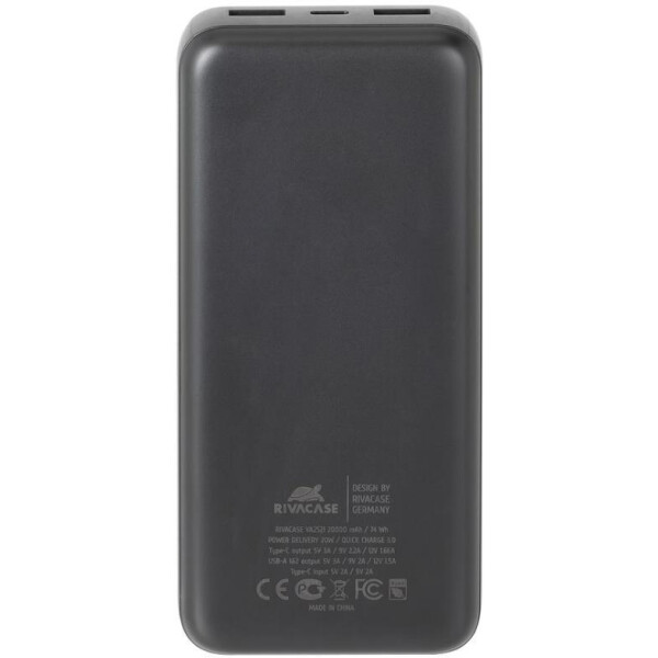Внешний аккумулятор с дисплеем RIVACASE VA2521 20000mAh (черный) Внешний аккумулятор с дисплеем RIVACASE VA2521 20000mAh (черный)