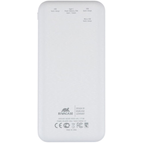 Внешний аккумулятор RIVACASE VA2540 (10 000mAh) White Внешний аккумулятор RIVACASE VA2540 (10 000mAh) White