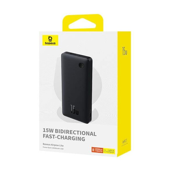 Внешний аккумулятор Baseus Airpow Lite Power Bank 15W 10000mAh (P10067500123-00) черный Внешний аккумулятор Baseus Airpow Lite Power Bank 15W 10000mAh (P10067500123-00) черный