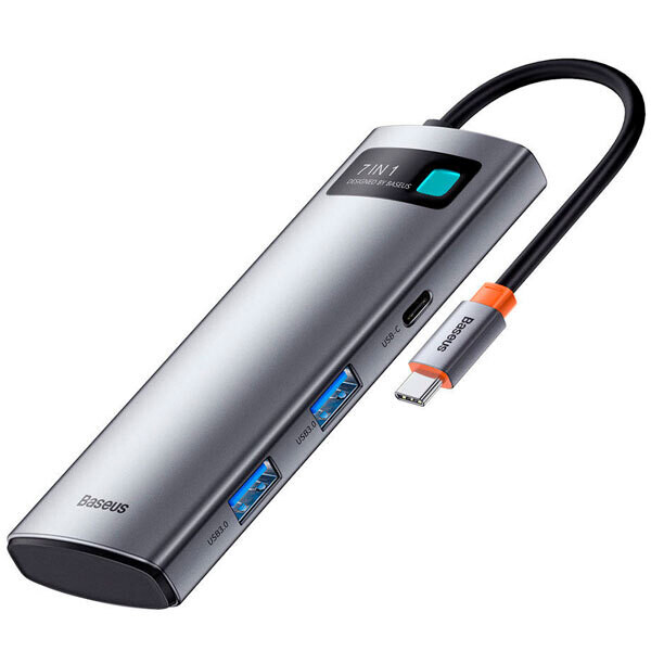 Док-станция Baseus Metal Gleam Series 7-in-1 Multifunctional Type-C WKWG020113