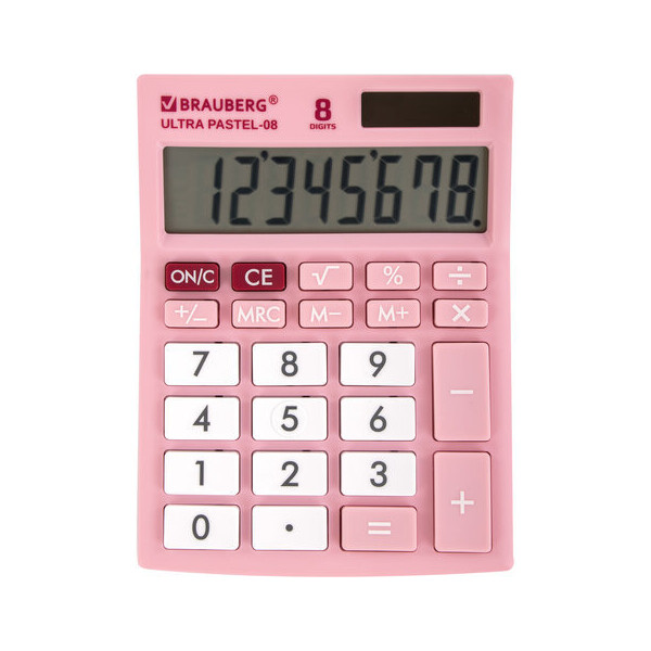 Калькулятор BRAUBERG Ultra Pastel-08-PK 250514 (розовый)