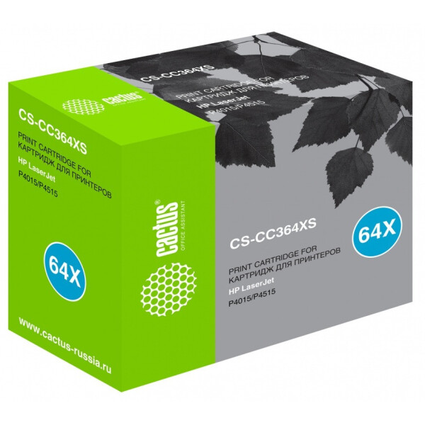 Картридж лазерный Cactus CS-CC364XS CC364X черный (24000стр.) для HP LJ P4015/P4515