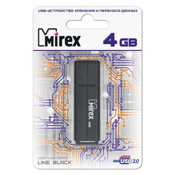 USB Flash MIREX Line Black 4GB (13600-FMULBK04) USB Flash MIREX Line Black 4GB (13600-FMULBK04)