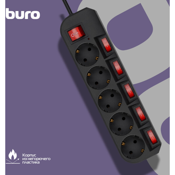 Сетевой фильтр Buro 500SH-3-SW-B Сетевой фильтр Buro 500SH-3-SW-B