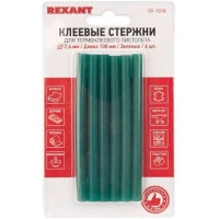 Клеевые стержни Rexant 09-1018 (6 шт, зеленый)